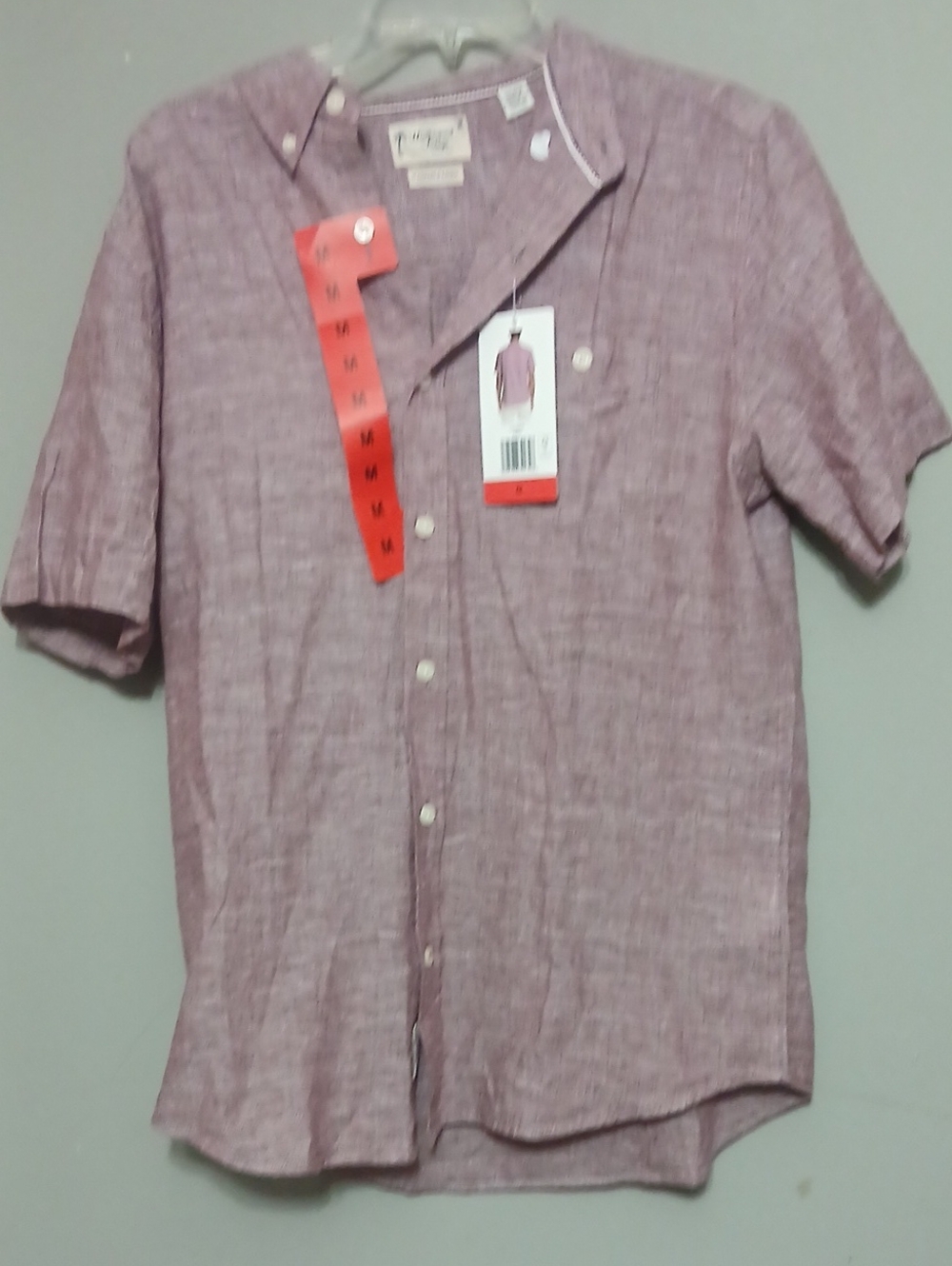 Men's Short-Sleeve Casual Button-Down Shirt — Dusty Rose